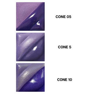 Amethyst Velvet Underglaze is a deep grape color that darkens at cone 5 and becomes a deep violet at cone 10. Amaranth Stoneware Canada.
