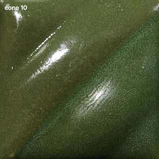 Avocado Velvet Underglaze is a pea green that darkens at cone 5 and becomes deep chartreuse at cone 10. Amaranth Stoneware Canada.