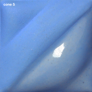 Baby Blue Velvet Underglaze is a soft pastel blue that darkens at cone 5 and becomes a sky blue at cone 10. Amaranth Stoneware Canada.