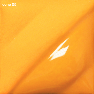 Bright Orange Velvet Underglaze is a tangerine color that darkens to deep pumpkin at cone 10. Amaranth Stoneware Canada.