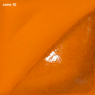 Bright Orange Velvet Underglaze is a tangerine color that darkens to deep pumpkin at cone 10. Amaranth Stoneware Canada.
