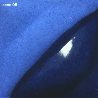 Electric Blue Velvet Underglaze is a deep cobalt blue that darkens at Cone 5 and becomes navy at Cone 10. Clear glaze deepens color. Amaranth Stoneware Canada.