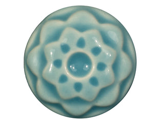 Pale transparent blue-green glaze. Cone 5-6. Dinnerware Safe. Safe for Spray Application. Mixable. Amaranth Stoneware.