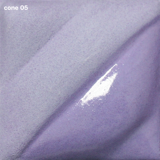 Lavender Velvet Underglaze is a periwinkle color that deepens at Cone 5 and burns out at Cone 10. Clear glaze enhances color. Amaranth Stoneware Canada.