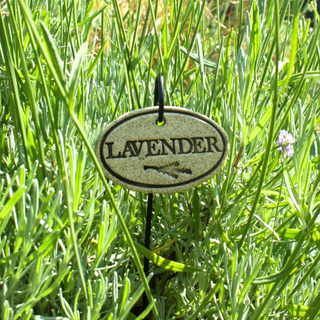 Garden Markers: white stoneware, 3.5"x2.25", weatherproof, rustproof hanger included. Unique leaf design. Handcrafted in Kingston, Ontario at Amaranth Stoneware.