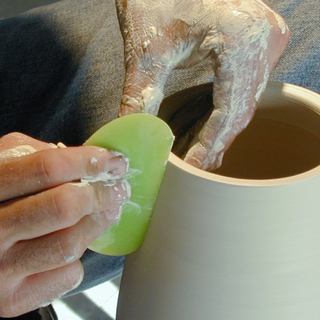 Shape 5 Polymer Ribs offer larger surface coverage, perfect for smoothing slabs of clay. Flexible and durable for all clay work. Amaranth Stoneware Canada.