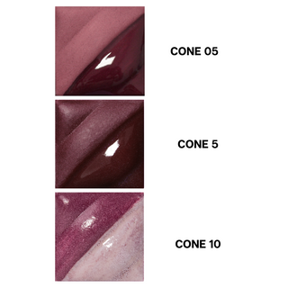 Maroon Velvet Underglaze is a deep burgundy that deepens at Cone 5 and burns out at Cone 10. Clear glaze enhances color. Amaranth Stoneware Canada.