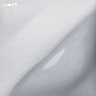 Morning Fog Velvet Underglaze fires to a light gray at cone 05, darkens at cone 5, and maintains its foggy color at cone 10. Amaranth Stoneware Canada.