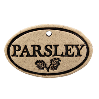 Garden Markers: white stoneware, 3.5"x2.25", weatherproof, rustproof hanger included. Unique leaf design. Handcrafted in Kingston, Ontario at Amaranth Stoneware.
