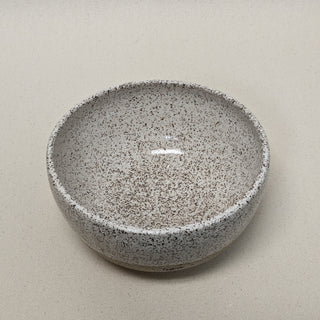 Practical Bee bowls: speckled tan clay, farmhouse-inspired glazes, microwave/dishwasher safe, 2.75" x 6.25". Handmade in Kingston, Ontario at Amaranth Stoneware.
