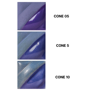 Purple Velvet Underglaze is a violet color that softens at cone 05, becomes bluish at cone 5, and lightens at cone 10. Amaranth Stoneware Canada.