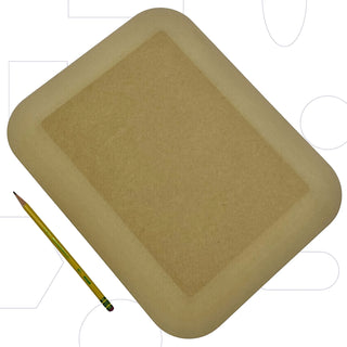 Rectangle forms with a rounded 2" edge.