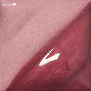 Rose Velvet Underglaze is a deep magenta that darkens at cone 05, becomes patchy at cone 5, and burns out at cone 10. Amaranth Stoneware Canada.