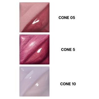 Rose Velvet Underglaze is a deep magenta that darkens at cone 05, becomes patchy at cone 5, and burns out at cone 10. Amaranth Stoneware Canada.