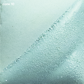 Sea Glass is a pale blue-green at cone 05, darkens under clear glaze, and becomes more blue at cone 10. Amaranth Stoneware Canada.