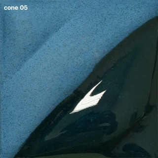 Teal Blue Underglaze is rich sapphire at cone 05, deepens to medium blue at cone 5, and darkens at cone 10. Amaranth Stoneware Canada.