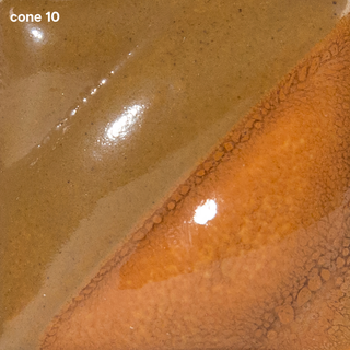 Teddy Bear Velvet Underglaze is a warm tan at cone 05, darkens to russet at cone 5, and lightens at cone 10. Amaranth Stoneware Canada.