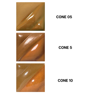 Teddy Bear Velvet Underglaze is a warm tan at cone 05, darkens to russet at cone 5, and lightens at cone 10. Amaranth Stoneware Canada.