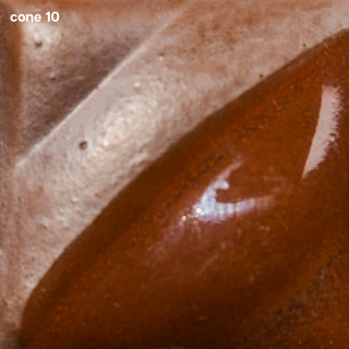 Terra Cotta Velvet Underglaze is a red-brown at cone 05, darkens at cone 5, and becomes deep chocolate at cone 10. Amaranth Stoneware Canada.