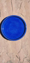 Azure Dream glaze, deep blue that enhances texture. Amaranth Stoneware Canada.