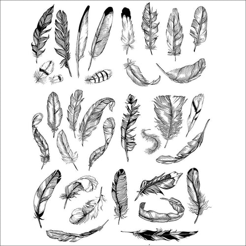 Feathers - Underglaze Transfer - Amaranth Stoneware Canada