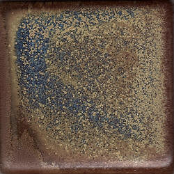 Orion is a signature glaze from the Constellation Series, transitioning from brown to bronze and blue, with golden crystals in slow cooling. Amaranth Stoneware Canada.