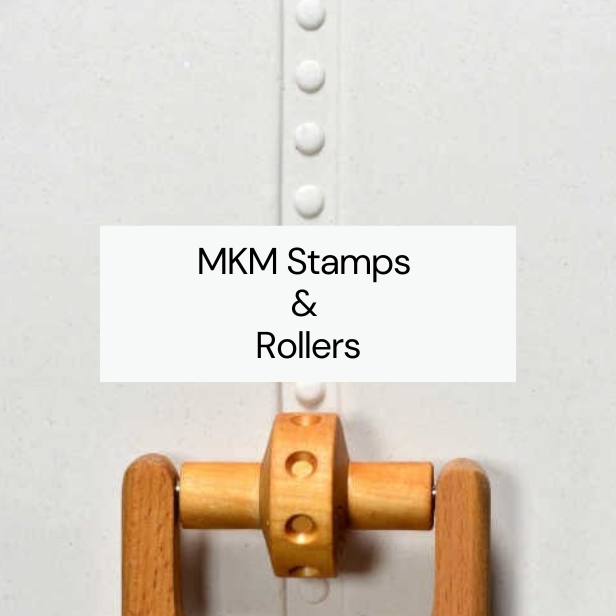 Roller stamps for marking clay using MKM handles