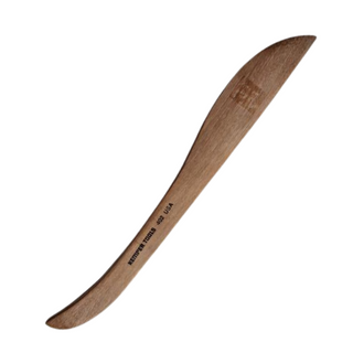 Wooden clay rib, 10" long, ideal for cutting, slicing, smoothing, and contouring large clay pieces. Satin smooth finish. Amaranth Stoneware Canada.