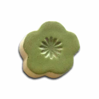 Wasabi green. Inspired by wood-fired Shino glazes, this series offers unique, reactive looks in your cone 6 electric kiln! Amaranth Stoneware Canada.