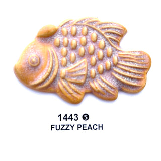 Coral glaze. Spectrum’s 1443 Fuzzy Peach is a cone 4/6 stoneware glaze.