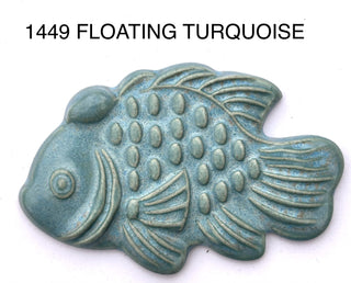 Spectrum’s 1449 Floating Turquoise is a cone 4/6 stoneware glaze. Amaranth Stoneware Canada.