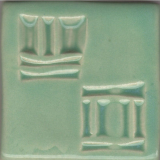 Aqua glaze, translucent blue-green similar to celadon. Amaranth Stoneware Canada.