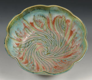 Piece by Brenda Surry. An amazing accompanying glaze to all others. Experiment and have fun! Amaranth Stoneware Canada.