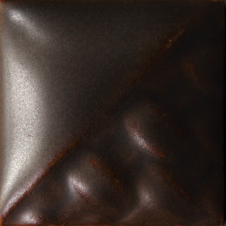 Cone 6: Dark brown soft matte glaze that breaks to a rich warm brown. Cone 10: Rich brown undertones emerge. Amaranth Stoneware Canada.