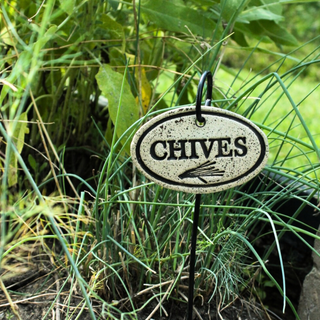 Garden Markers: white stoneware, 3.5"x2.25", weatherproof, rustproof hanger included. Unique leaf design. Handcrafted in Kingston, Ontario at Amaranth Stoneware.