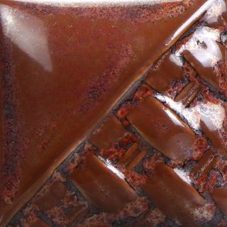 Cone 6-10: Gloss finish with brown-greens and creamy tan hues; changes to red/brown with black/copper mottling at Cone 10. Amaranth Stoneware Canada.