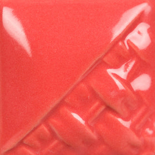 Cone 6: Glossy, opaque coral glaze that's highly pigmented and stable at midrange temperatures; no change at Cone 10. Amaranth Stoneware Canada.