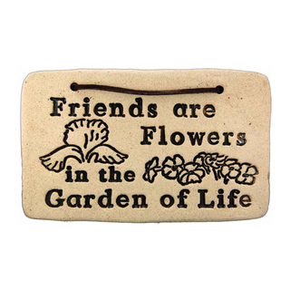 Weatherproof Stoneware Sayings: 7.5"x4.75", lead-free, durable, indoor/outdoor use. Handcrafted in Kingston. Amaranth Stoneware Canada.