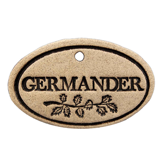 Garden Markers: white stoneware, 3.5"x2.25", weatherproof, rustproof hanger included. Unique leaf design. Handcrafted in Kingston, Ontario at Amaranth Stoneware.