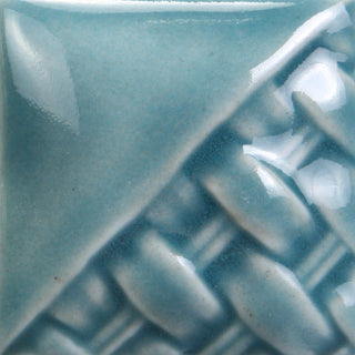 Cone 6: Translucent light blue gloss glaze providing beautiful color variations; lightens at Cone 10 while remaining translucent with no running off during firing. Amaranth Stoneware Canada.