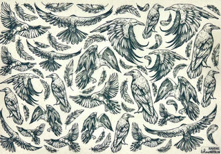 Ravens - Underglaze Transfer Sheet by Elan Pottery