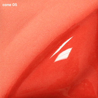 Light Red Velvet Underglaze is a light coral red, bright at Cone 05, softens at Cone 5, and darkens with gloss at Cone 10. Amaranth Stoneware Canada.