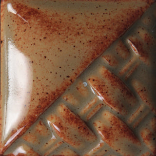 Maycoshino Cone 6 glaze, variegating iron glaze with rich browns or creamy hues; darkens to gray/brown at Cone 10. Amaranth Stoneware Canada.






