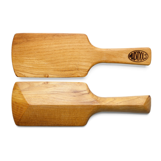 Sherrill Mudtools Paddle is crafted from reclaimed hardwood for lasting use. Includes a blue sleeve for smooth clay work. Amaranth Stoneware Canada.