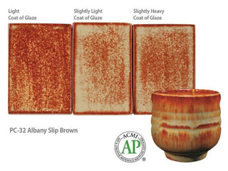 Albany Slip Brown is fluid and butter colored where thick and russet where thin. Amaranth Stoneware Canada.