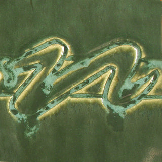 Vert Lustre is a beautiful flowing green glaze with a metallic sheen. Amaranth Stoneware Canada.