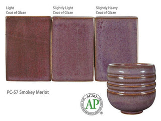 Smokey Merlot is a warm, dark purple glaze with a soft float of lilac over the surface. Amaranth Stoneware Canada.