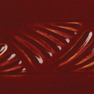 Deep Firebrick is an opaque, speckled brick red glaze that breaks translucent where thin. Amaranth Stoneware Canada.