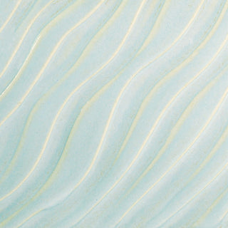 Glossy pale blue Cloud glaze, breaking on texture with peachy float, perfect for layering. Amaranth Stoneware Canada.