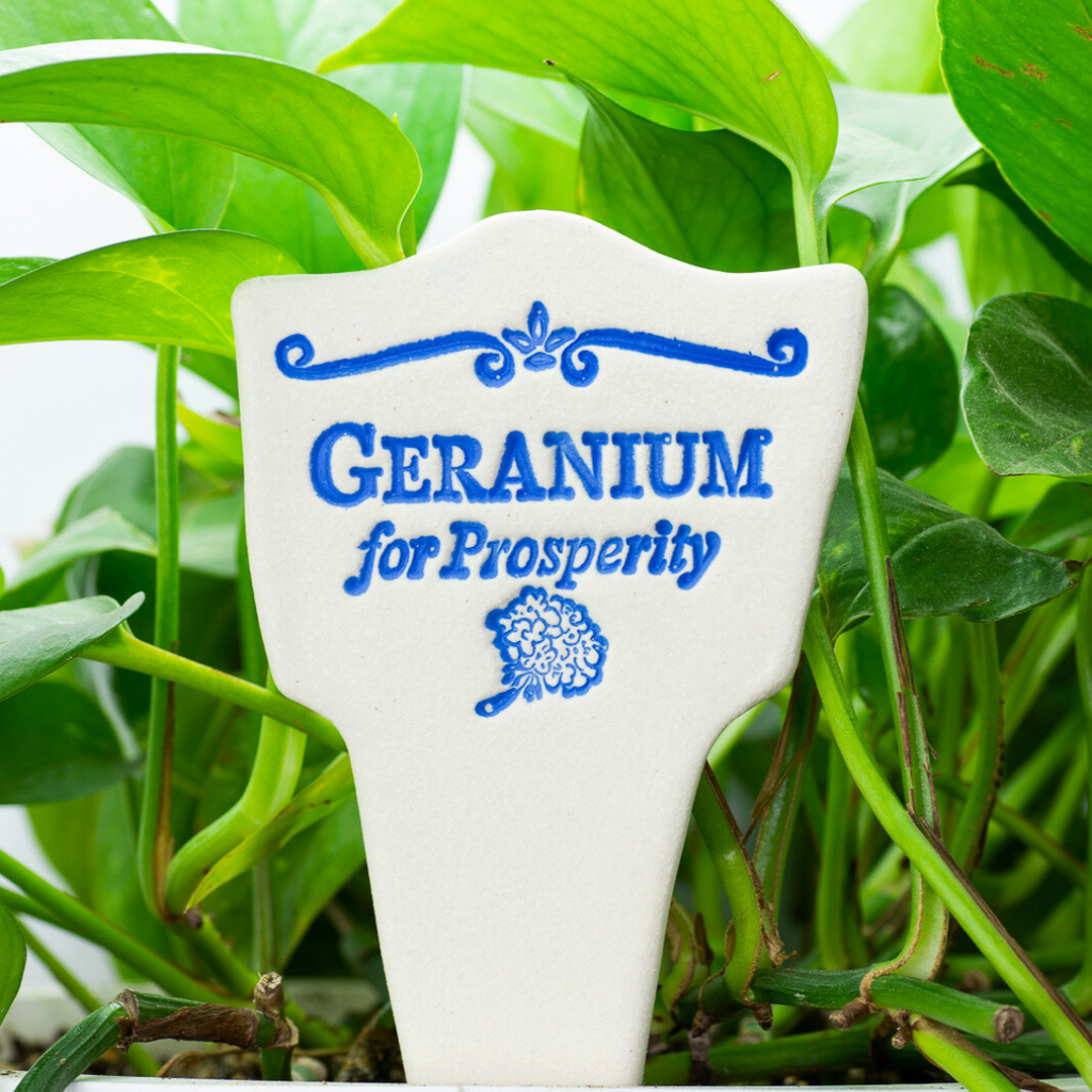 Geranium Signs Geranium | Handmade Lore Garden Markers – Amaranth Stoneware Ltd. Canada